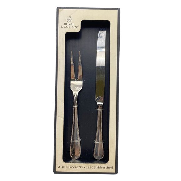 Royal Doulton Princess 2 piece Meat carving set Stainless Steel Thanksgiving Chr - Picture 1 of 7